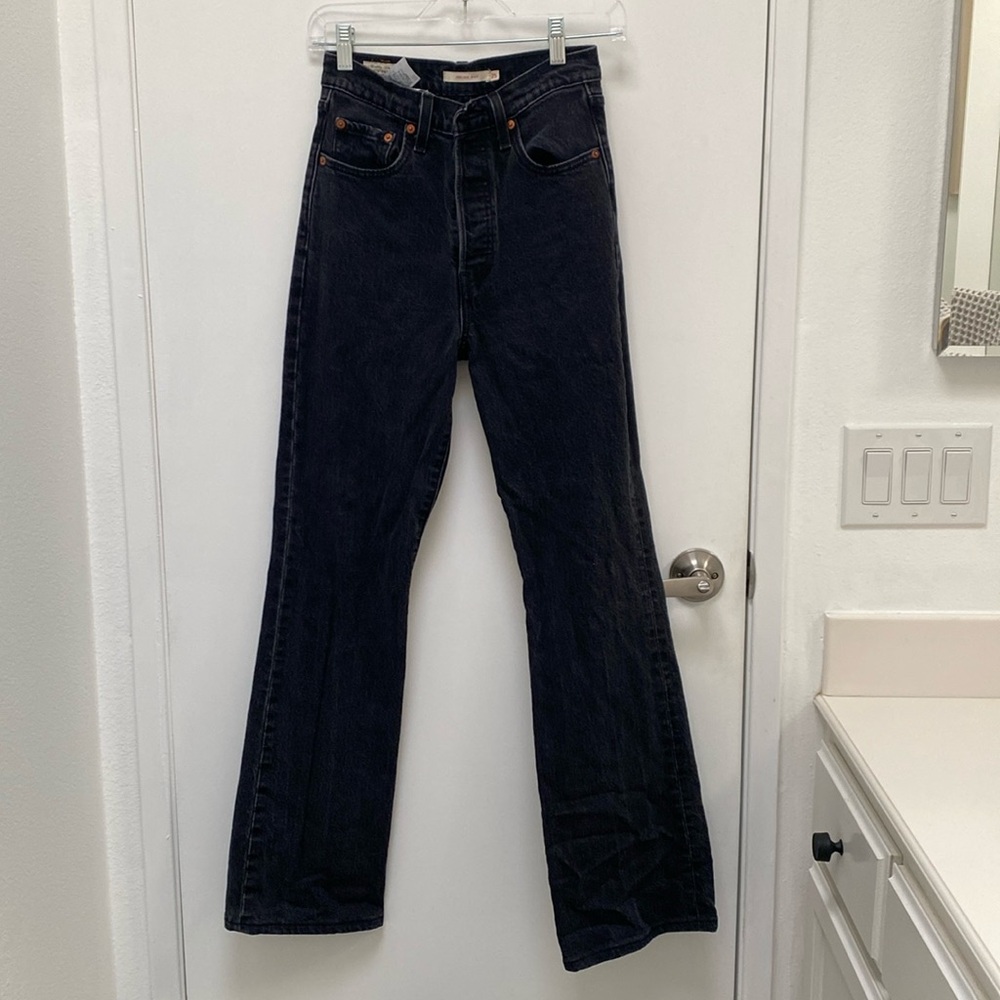 Levi’s Ribcage Boot Cut Jeans in Black Size 25